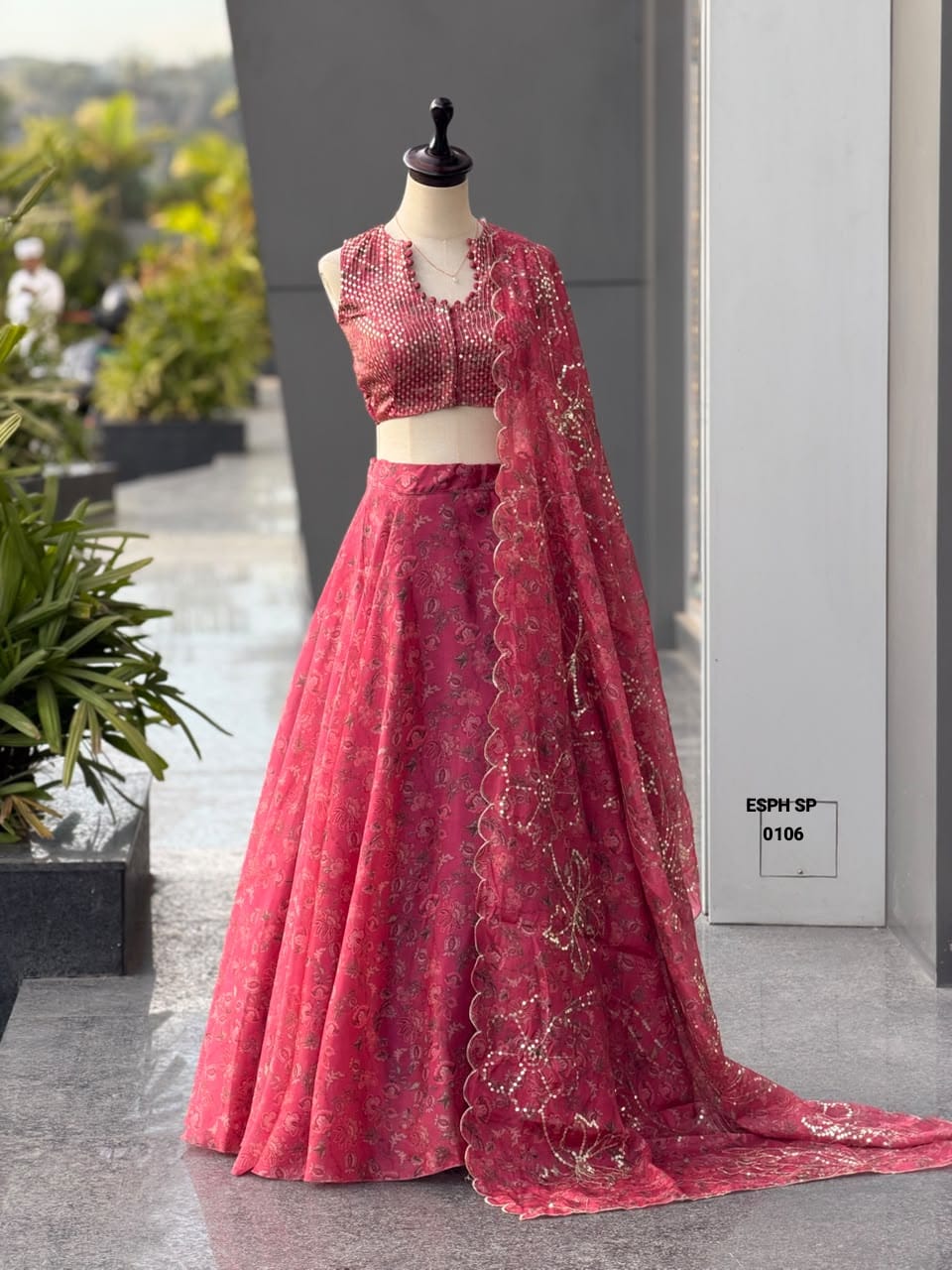 Exclusive Designer Jimmy Organza Digital Printed Lehenga Set